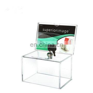 manufacture custom clear suggestion or money collection acrylic money box