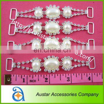 Fashion pearl rhinestone bikini connector,custom decorative chains for swimsuits
