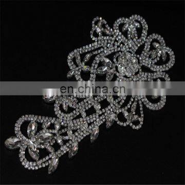 Yanjing wholesale unique design flower beaded rhinestone applique