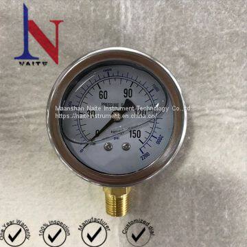 2.5 Inch Face Stainless Steel Glycerin Filled Pressure Gauge
