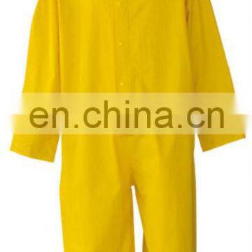 yellow pvc/polyester/pvc coverall festival raincoats waterproof coverall