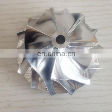 RHF55 48.62/65.00mm 7+7 blades high performance Turbocharger Billet/milling/aluminum 2618compressor wheel