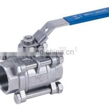 3 pc Female Threaded port 1/4"-4" stainless steel ball valve