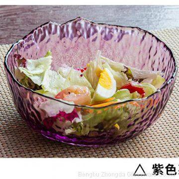 Irregularity Colored Hammer Eye Pattern Glass Bowl/Plate/Dish With 2 Size Optional photo-2