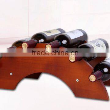 FSC Certified Custom Logo and Color Wooden Wine Bottle Holder, Small Wine Rack