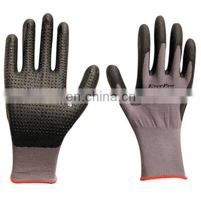 Nylon Spandex Nitrile Micro Foam Slip Resistant with Dots on Palm