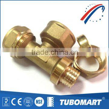 All kind of CW602N brass fitting 3 way female tee cross copper pipe fitting tube connector
