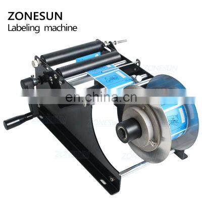 ZONESUN ZS-50 Manual Mineral Water Plastic Round Bottle Labeling Machine For Round Bottles Sticker Label Packing Machine photo-5