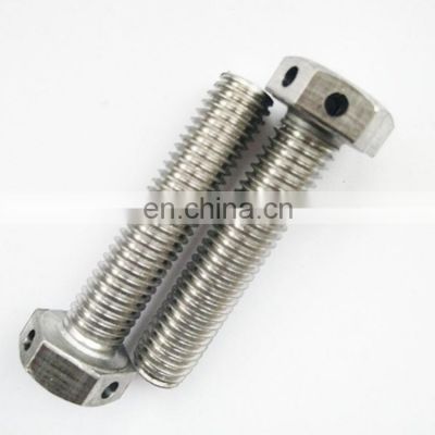 indented hex head bolt metric hex head bolts with holes on head shank or thread