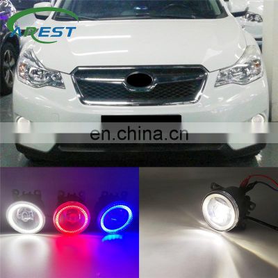 1 Pair 2 Functions Auto LED DRL Daytime Running Light Car Projector Fog Lamp Foglight For Subaru XV 2012-2018