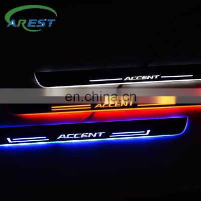 LED Car Door Sill Scuff Plate For Hyundai Accent 2005 - 2007 2008 2009 2010 Luminous Door Pathway Cover Trim Car Accessories