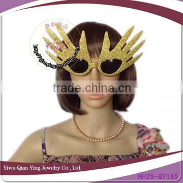 hand shaped cheap golden dance glasses