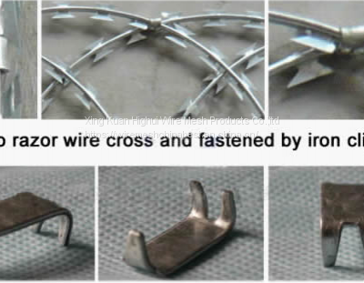 High Security Razor Wire Hot Dipped Galvanized Concertina Garden Fence With Razor Clips photo-4