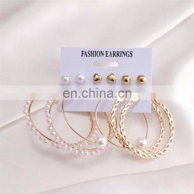 Popular European Jewelry Suit Irregular Geometric Acrylic Drop Earrings Hollow Acrylic Tassel Drop Earrings Set for Women