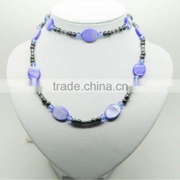 Fashion Hematite Blue Pearl Shell Wrap