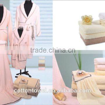 Hot Sell Turkish Cheap Cotton Pink Bathrobes Used for Home photo-2