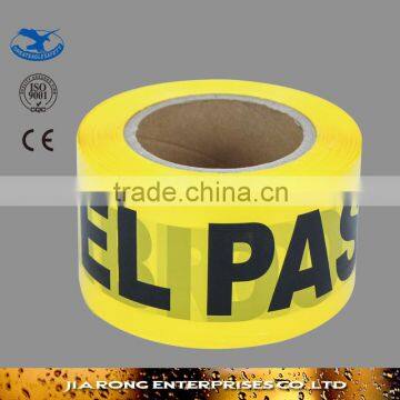 Low factory price non adhesive Hazard Warning Tape with word Prohibido el Paso OP013-14