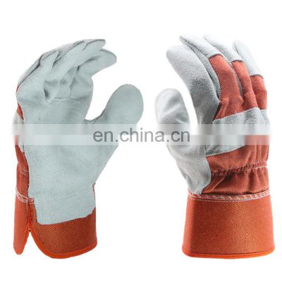 cheap price cow split leather welding gloves for hand protective