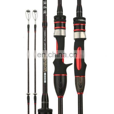 New 1.8m 1.98m 2.1m Freshwater Spinning Bass Fishing Rod Wooden Grip L/ML Two Rod Tips Casting Fishing Pole