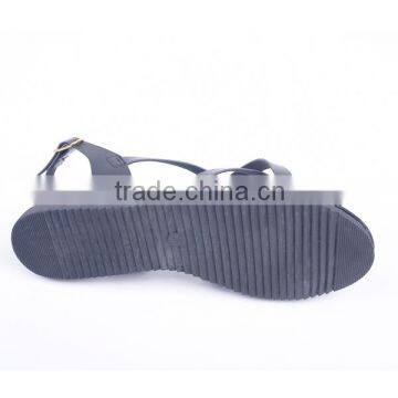 Newly Fancy Woman Promotion Summer Flat Strap Ankle Sandals With Golden Buckle photo-6