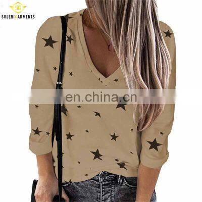 2021 Best Quality Women T Shirt Summer Use Long Sleeve Women Casual Wear Starts Printed T Shirt photo-4