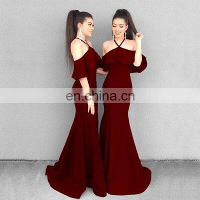 Wedding Womens Off Prom Dress Long Mermaid Bridesmaid Evening Dress Slit photo-4