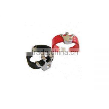 free shipping DIY PU strap ring with sliding charm