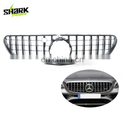 Front Grille For benz C217 S Class 2018+ Abs chrome/gloss black Gt Front Grille