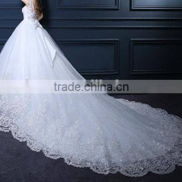 C71648A New Model Elegant Handmade Long Beaded Wedding Dress