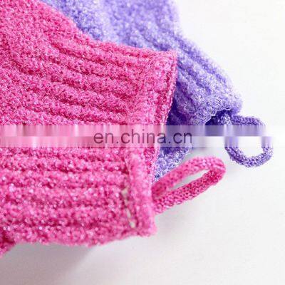 Wholesale Viscose Custom Logo Gloves Korean Exfoliating Remove Scrub Dead Skin Beauty Bath Gloves Silk Exfoliating Gloves photo-2