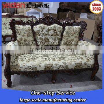 Country style latest living room wood frame sofa fabric design furniture love seat