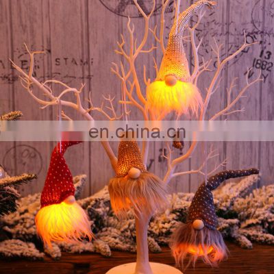 Christmas Lighting Gnome Doll Pendant LED Santa Gnome Doll with light Hanging Ornament