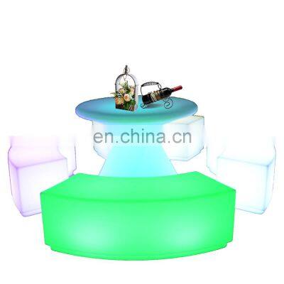 modern coffee shop tables and chairs /Led PE Light Up Chair for Restaurant Discotheque Pub Used Glowing Bar Table