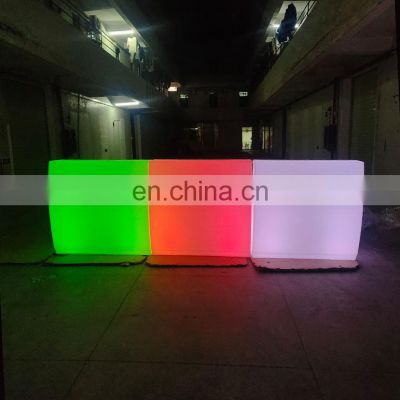 Color changing LED L Shape White Straight LED Mobile Bar Counter Portable LED Light Modern Furniture Commercial