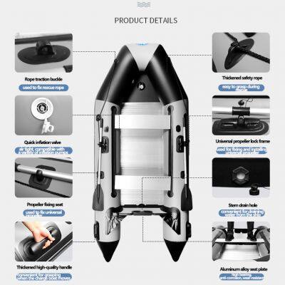 2.3~5.2m Inflatable Assault Boat Set 0.9mm Thickened Wear-resistant Alloy V-shaped Bottoms Canoeing Fishing Boat