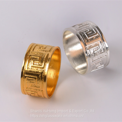 Silver And Black Antique Embossed Metal Napkin Rings For Ideal Table Decoration And Lovely Gift For Any Occasion photo-5