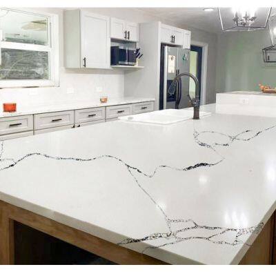 Code：1127，Calacatta Artificial Stone Quartz Slab Kitchen Countertops photo-3