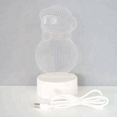 3D Illusion Creative Snowman RGB Bedside Night Lamp for Christmas Gift photo-4