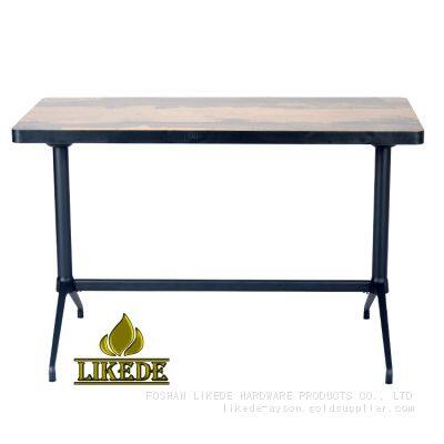 Outdoor Dining Rectangle Restaurant Table With Aluminum Base Stylish Outdoor Table for Enjoying Meals