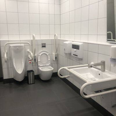 Japanese Style Bathroom Armrest Grab Bar, Elderly Toilet Armrest, Accessible Armrest, Urinal Armrest