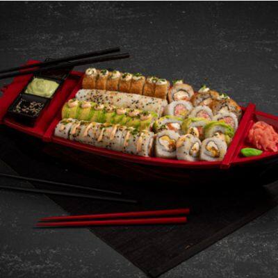 Comida de calidad, barco de sushi de ABS reutilizable en estilo japonés para restaurantes