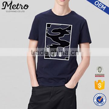 New Style Custom Mens Navy Printed T Shirts