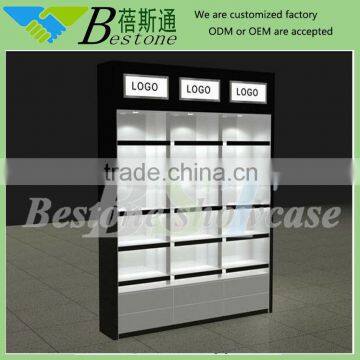 Fashion shopping mall used perfume store fixture, glass perfume display cabinet