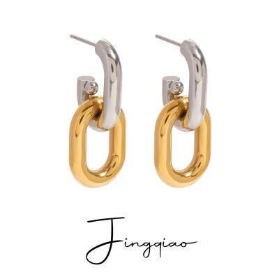 Classic Clover Design Stainless Steel Stud Earrings with Zircon Charm