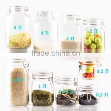 500ml colored glass jam jar with clips for honey,500ml glass honey jar,380ml glass honey jar