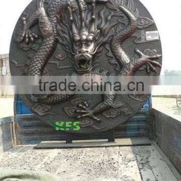 Bronze round dragon relief