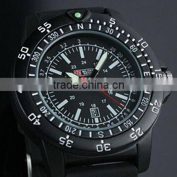 New Swiss Design Mens Black Dial Military Functional Bezel Army Watch MR063