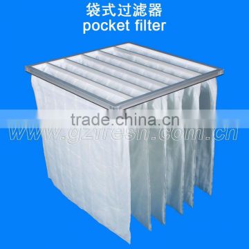 F5 pocket air filter for pharmaceutical factory, electronic factory, spray booth) anti-static filter