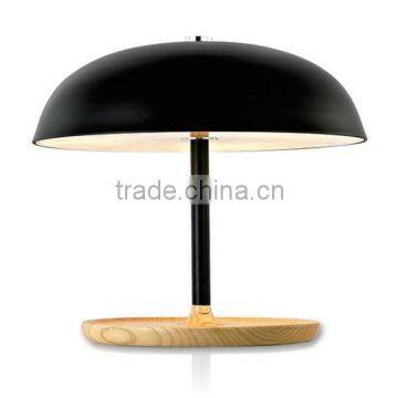 metal with ash wood bank table lamp