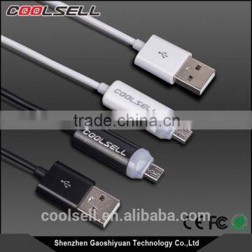 Special design Coolsell LED Light Micro USB Cable reversible mirco cable with LED light